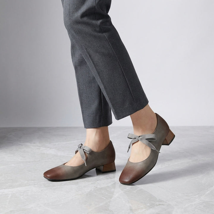 Women's Leather Flats Mary Jane Shoes (4)
