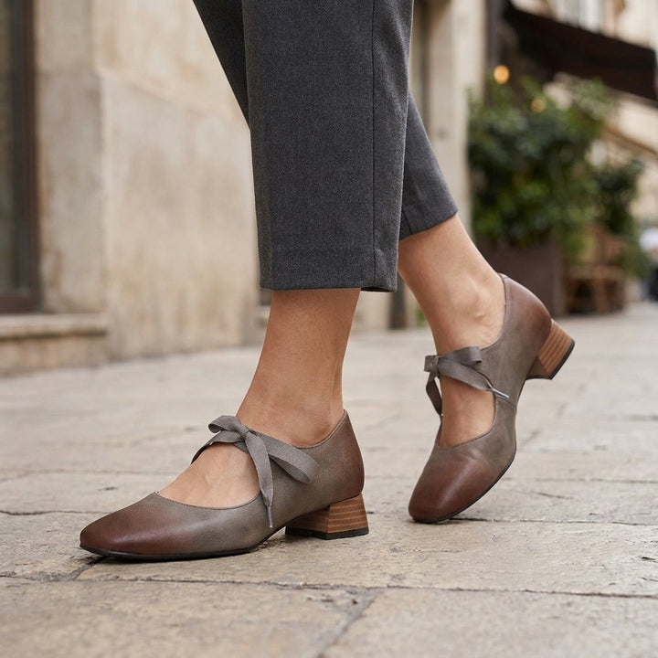 Women's Leather Flats Mary Jane Shoes (5)