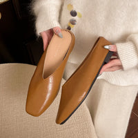Natalie | Women's Leather Flats Slip-On