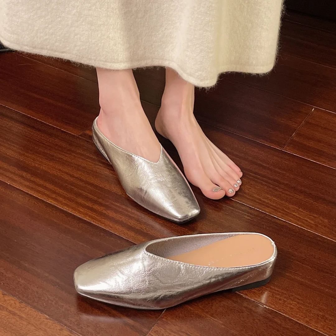 Women's Leather Flats Slip-On (9)