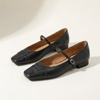 Amelia | Women's Leather Flats with Retro Buckle Detail