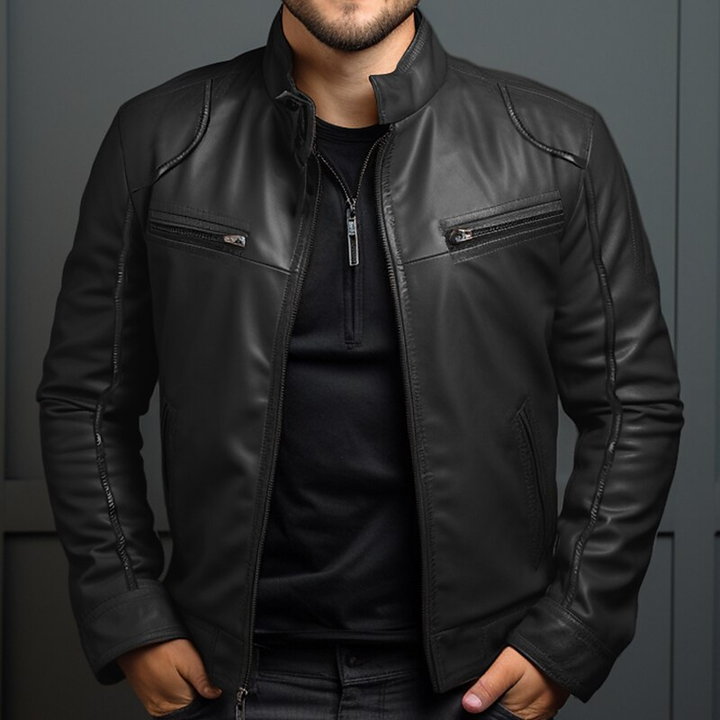 Women's Leather Jacket for Fall Adventures in Black
