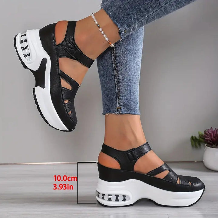 Women's Leather Mary Jane Flats with Ankle Strap in Black 4