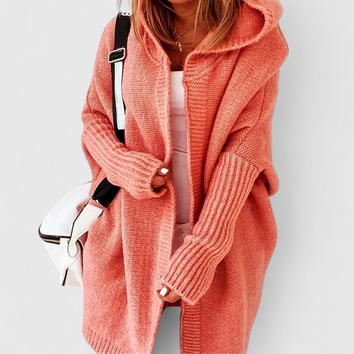 Women's Lightweight Cardigan for Easy Layering in Orange
