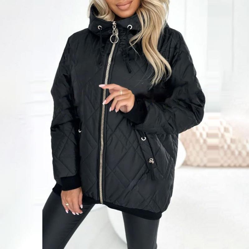 Women's Lightweight Hooded Autumn Jacket in Black