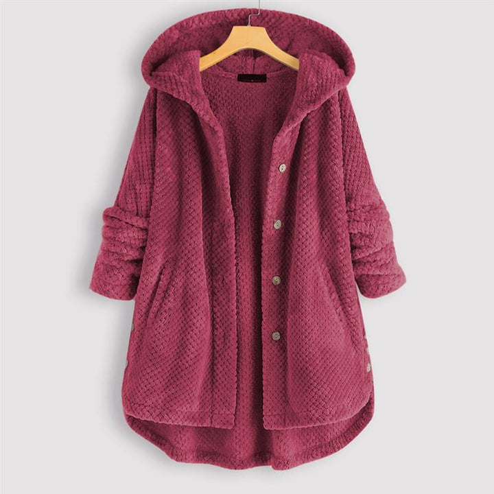 Women's Lightweight Hooded Jacket for Autumn in Wine
