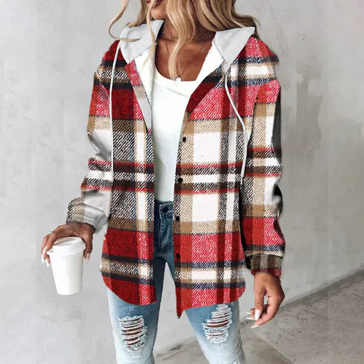 Women's Lightweight Insulated Jacket for Autumn in Red