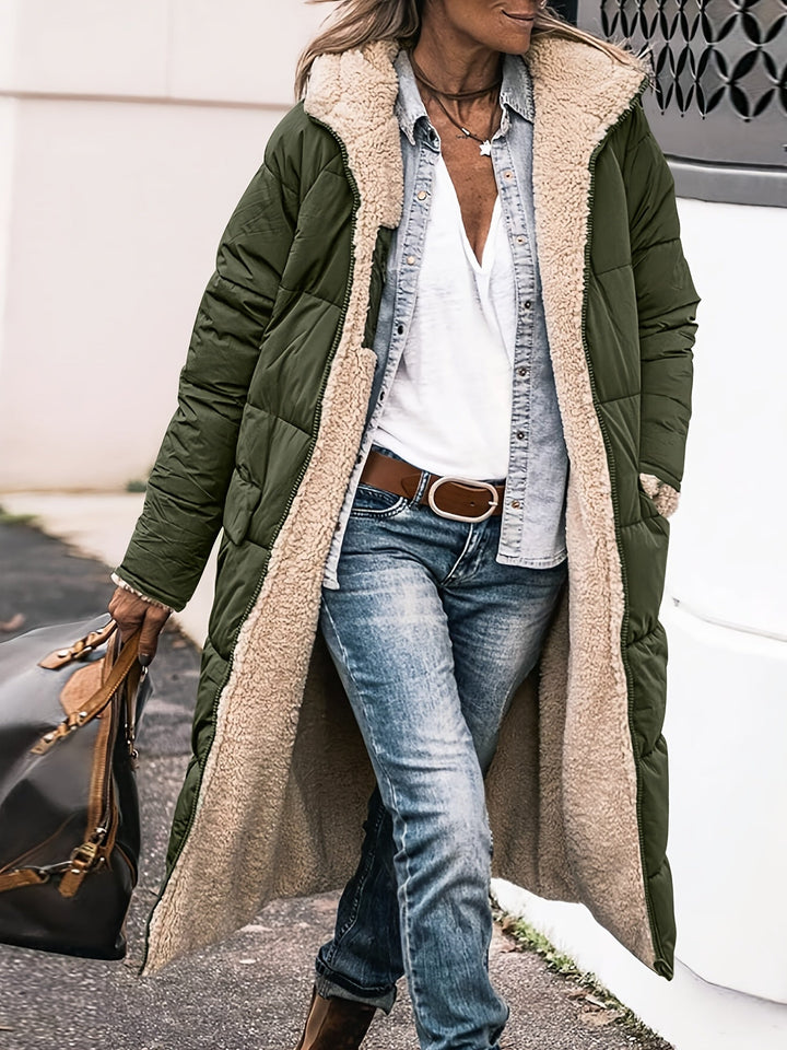 Women's Lightweight Long Fall Jacket in Green