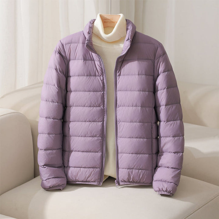 Women's Lightweight Puffer Jacket for Everyday Wear in Lavender