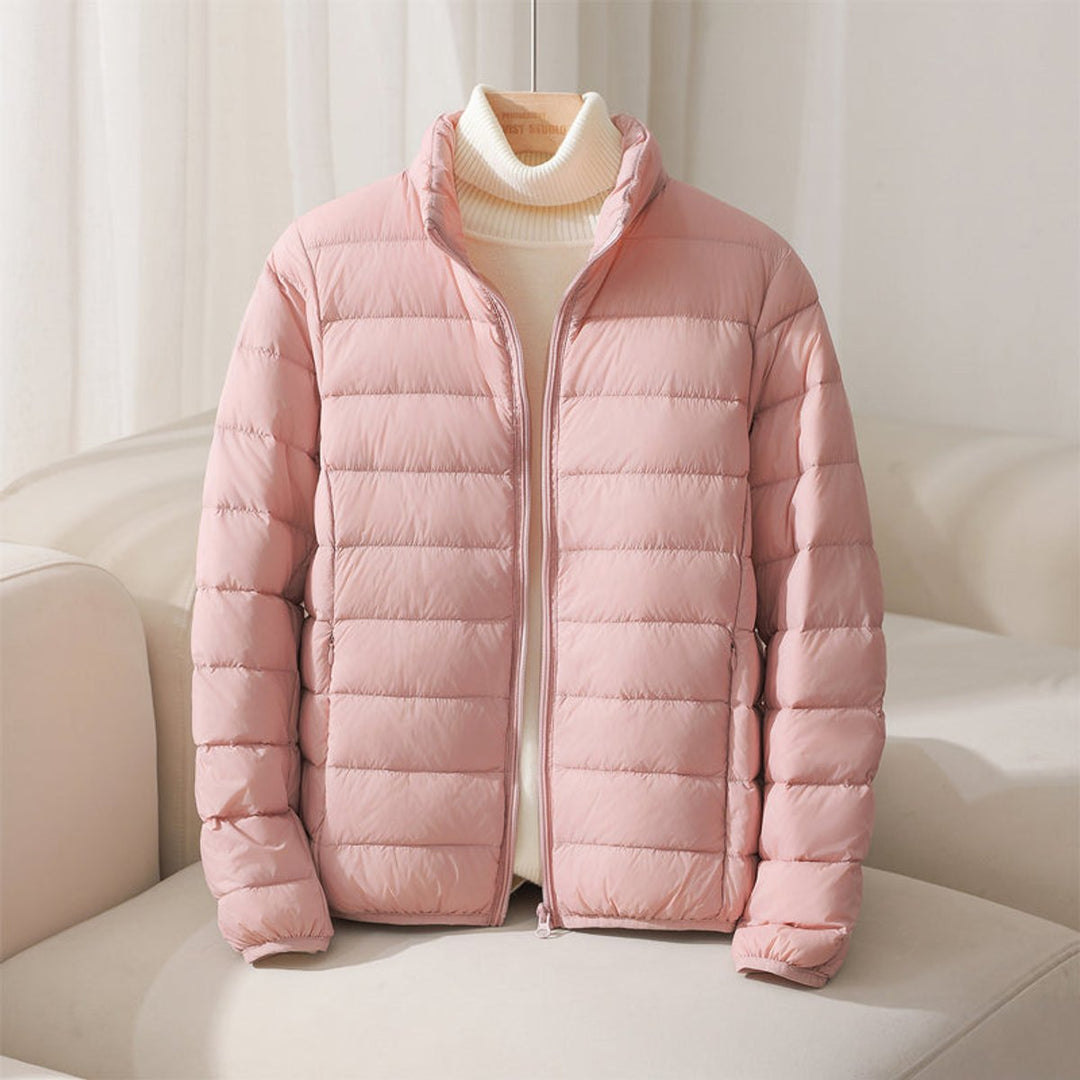 Women's Lightweight Puffer Jacket for Everyday Wear in Pink