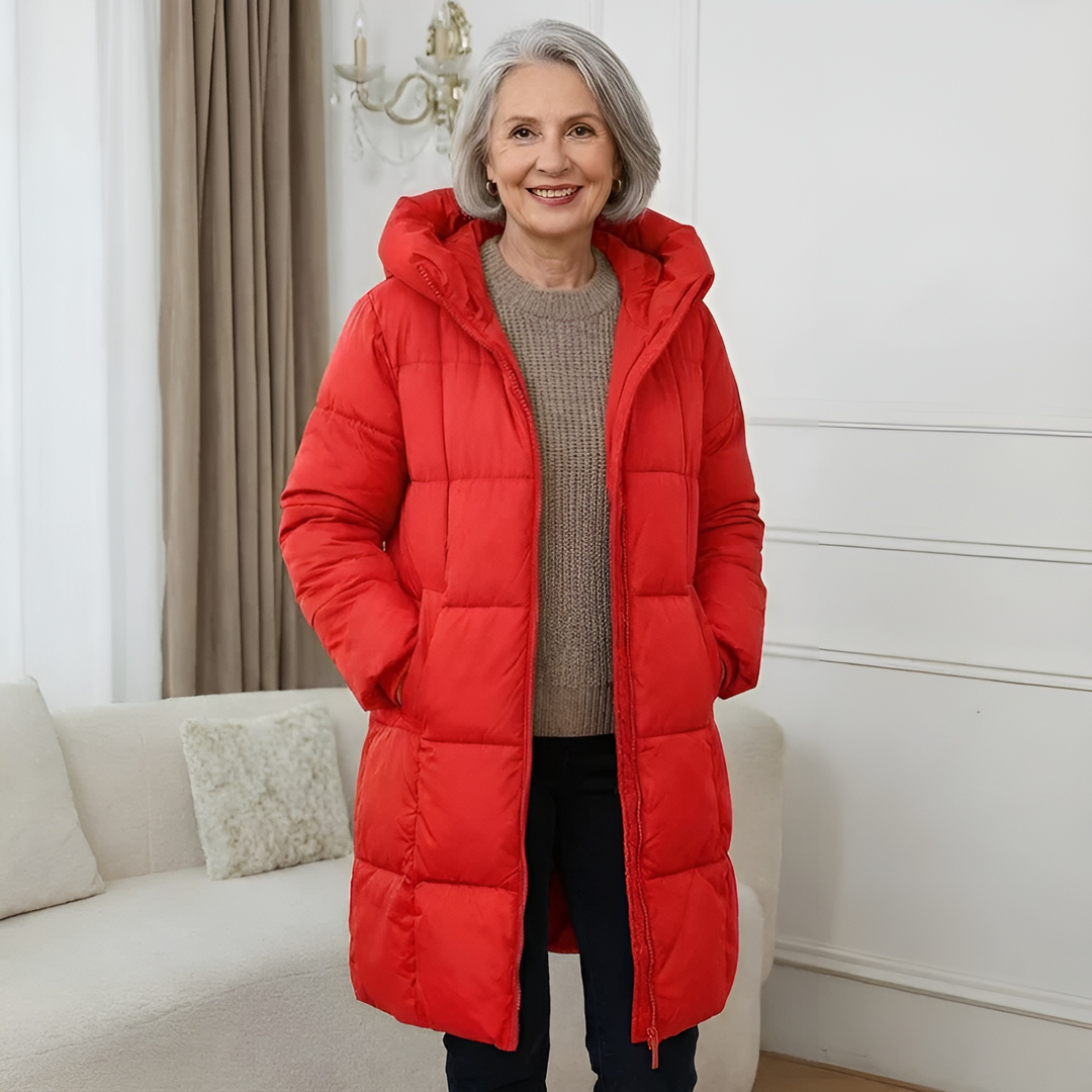 Women's Lightweight Puffer Jacket for Fall in Red