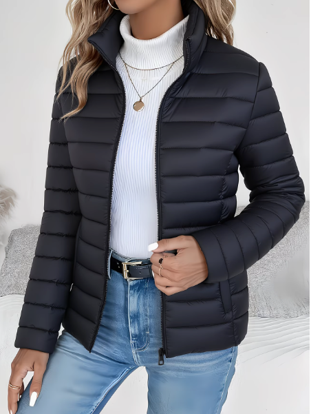 Women's Lightweight Quilted Jacket for Autumn in Black