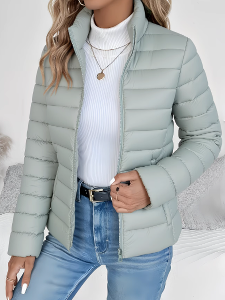 Women's Lightweight Quilted Jacket for Autumn in Green
