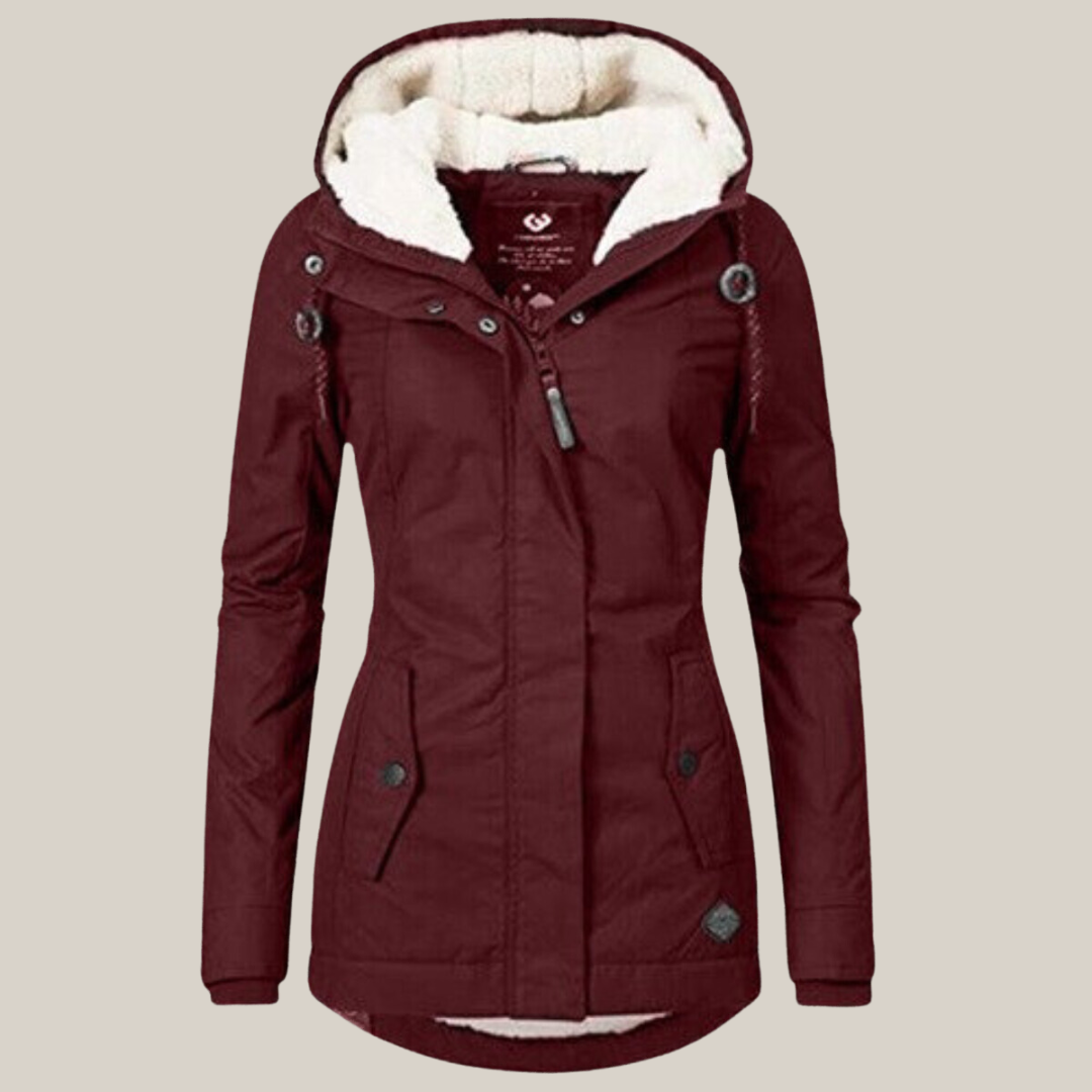 Women's Lightweight Warm Fall Jacket in Red