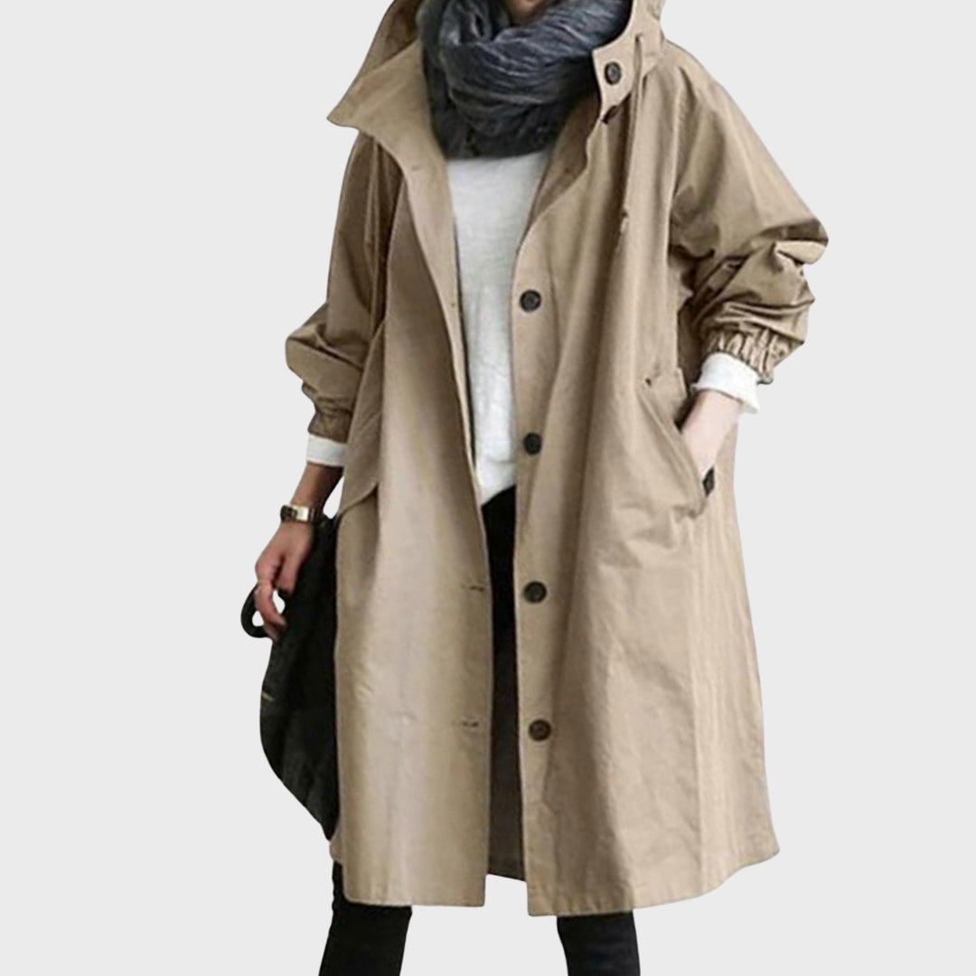 Women's Lightweight Waterproof Jacket for Fall in Khaki
