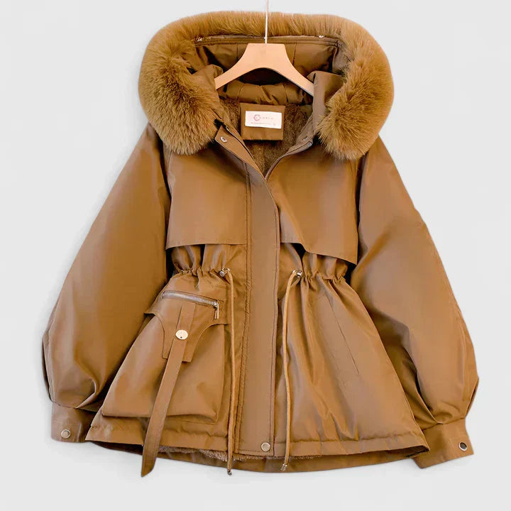 Women's Lightweight Winter Jacket with Elegant Style in Brown