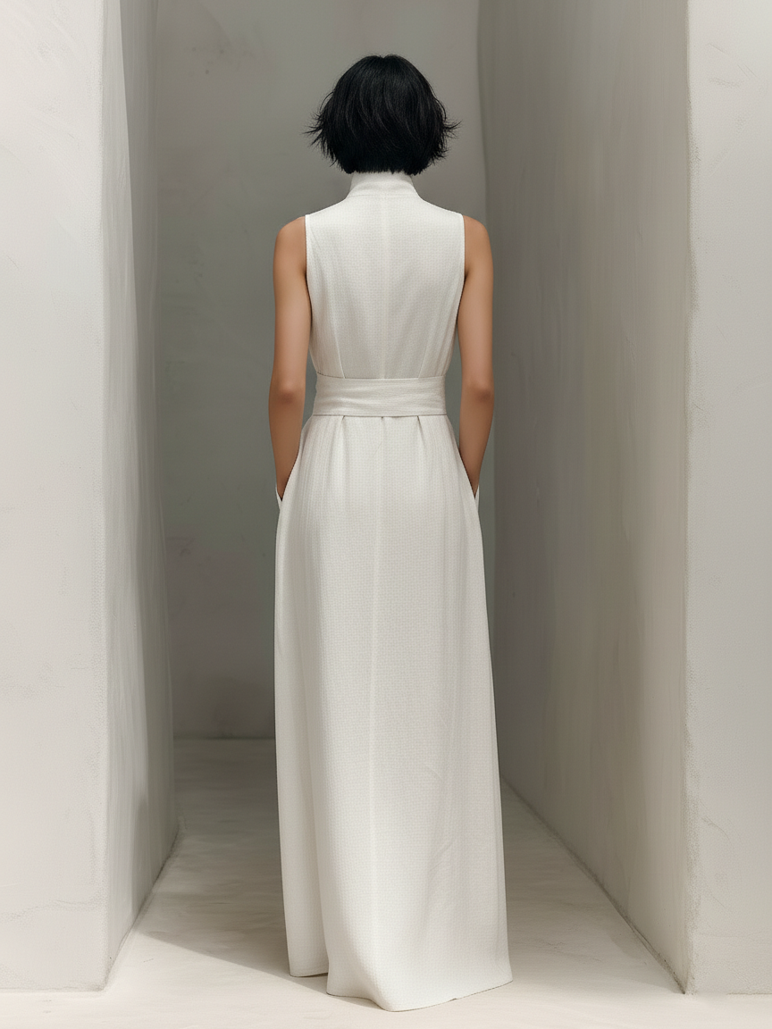 Women's Linen Fall Wedding Guest Dress (2)