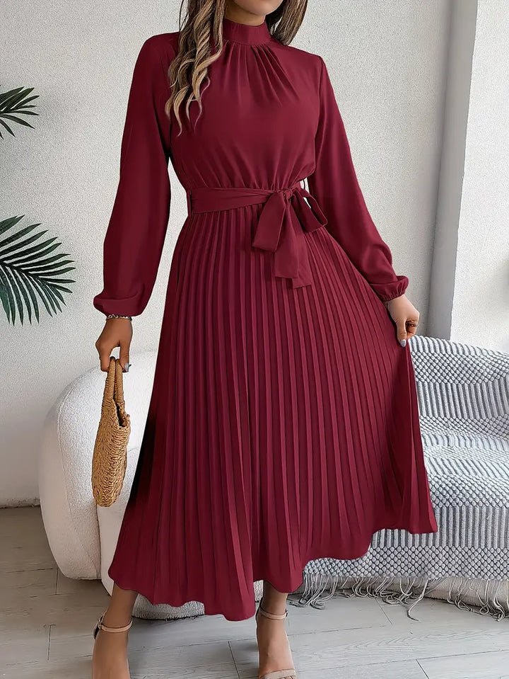 Women's Long Evening Dress for Holiday Celebrations in Burgundy