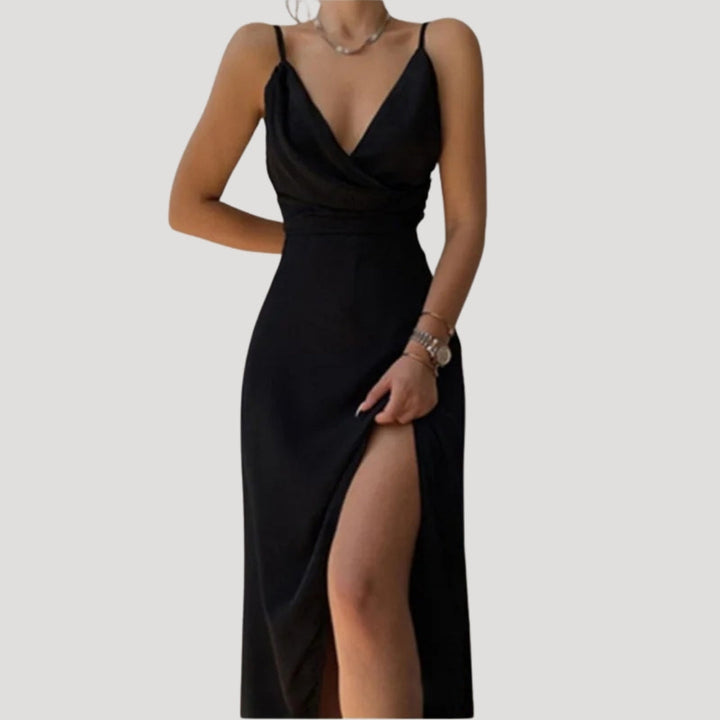 Women's Long Evening Dress for Weddings in Black