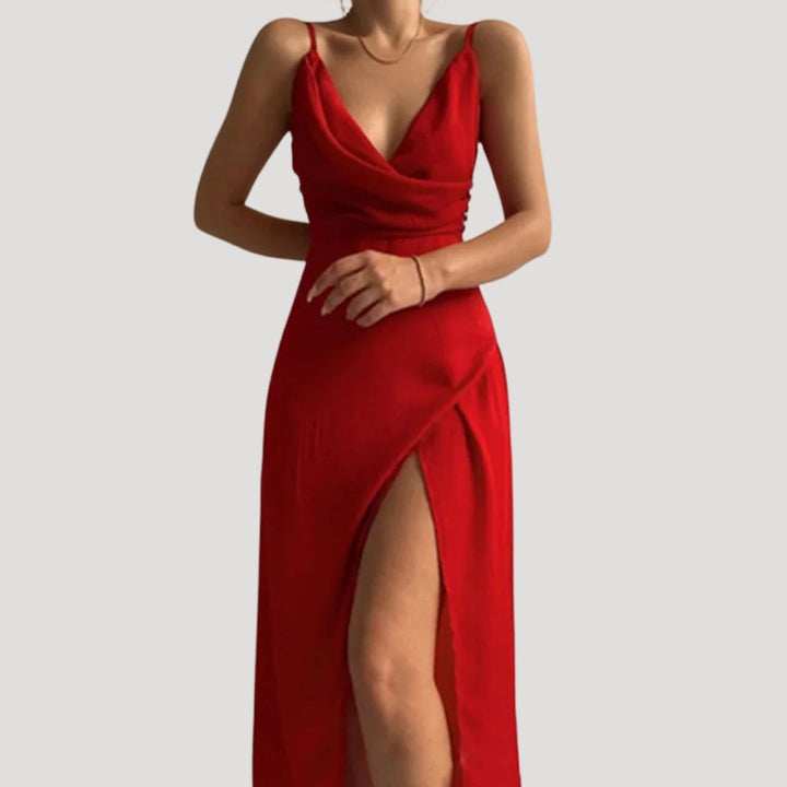 Women's Long Evening Dress for Weddings in Red