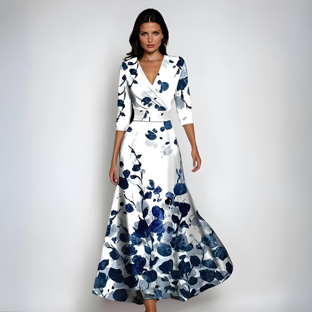 Women's Long Evening Dress in Floral (2)