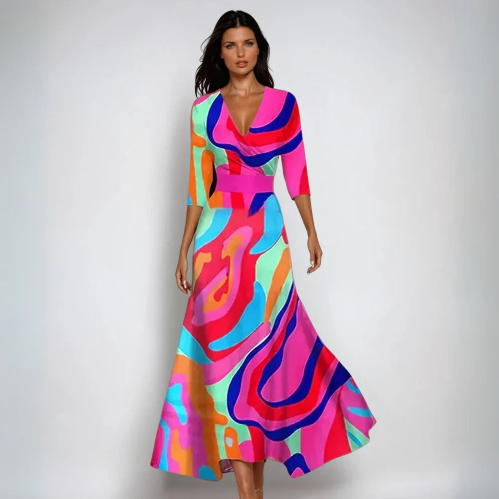 Women's Long Evening Dress in Floral (4)
