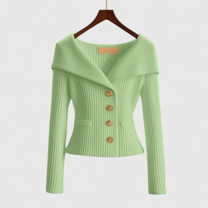 Women's Long Knit Cardigan for Everyday Elegance in Green
