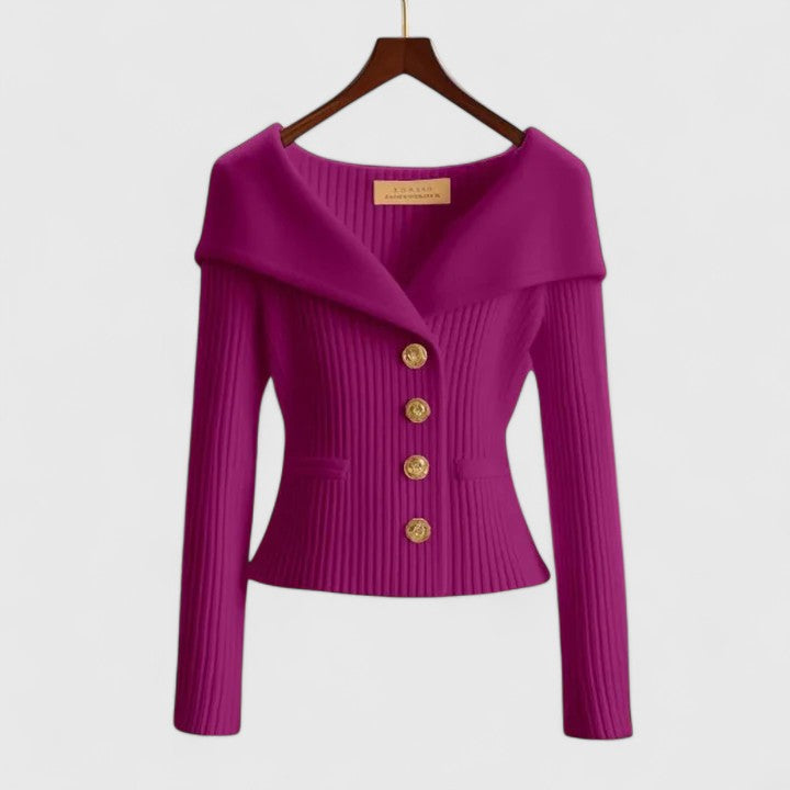 Women's Long Knit Cardigan for Everyday Elegance in Purple