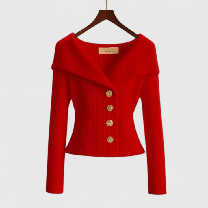 Women's Long Knit Cardigan for Everyday Elegance in Red