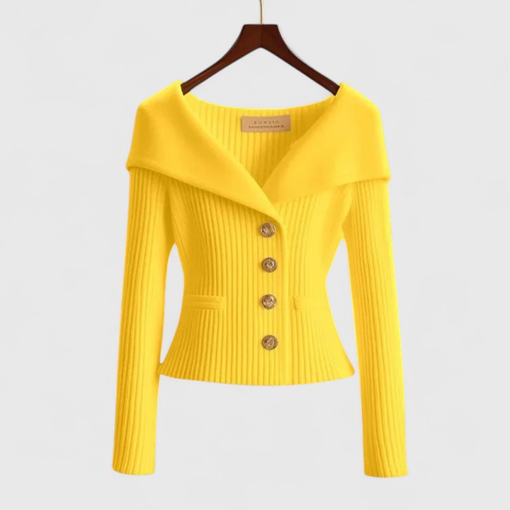 Women's Long Knit Cardigan for Everyday Elegance in Yellow