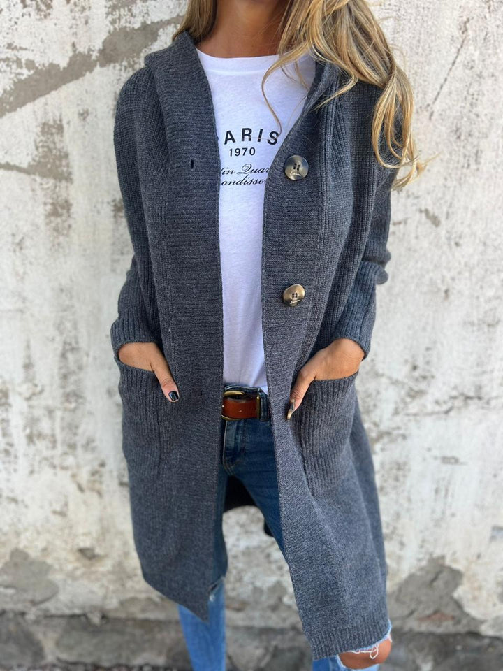 Women's Long Knit Cardigan for Layering in Grey