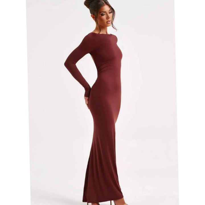Women's Long-Sleeve Fall Wedding Guest Dress (3)