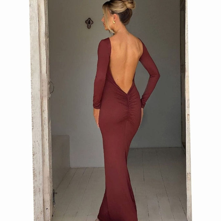 Women's Long-Sleeve Fall Wedding Guest Dress (5)