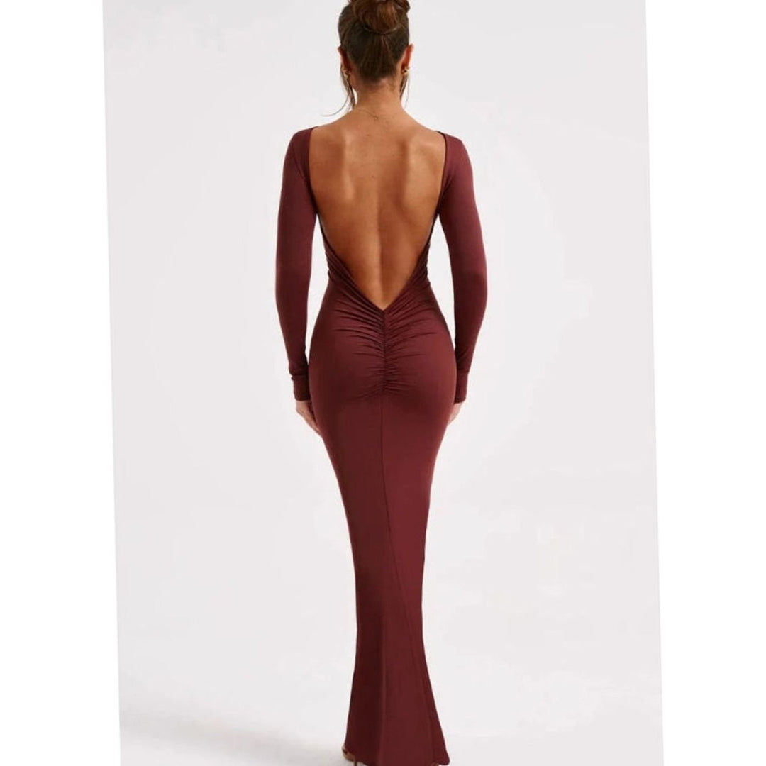 Women's Long-Sleeve Fall Wedding Guest Dress (6)