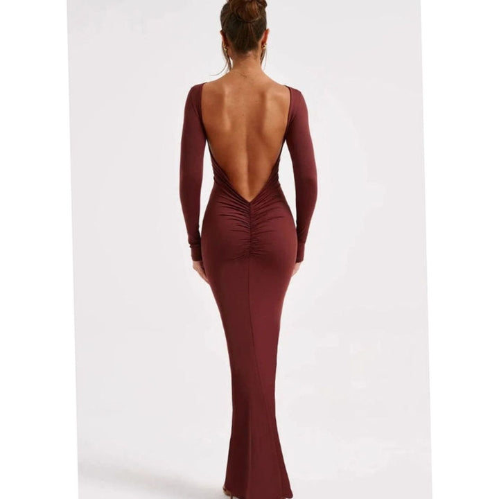 Women's Long-Sleeve Fall Wedding Guest Dress (6)