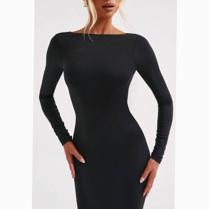 Women's Long-Sleeve Fall Wedding Guest Dress (7)