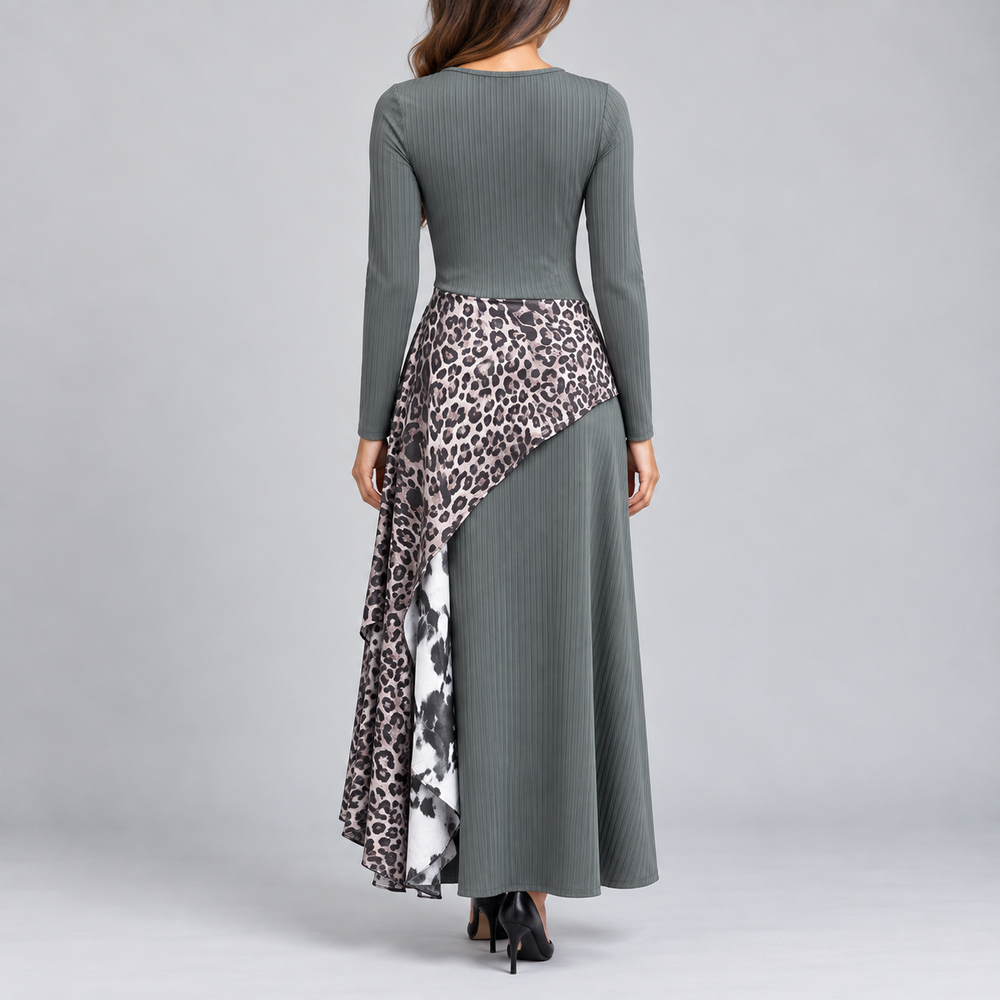Women's Long-Sleeve Sweater Dress Maxi Boho (2)