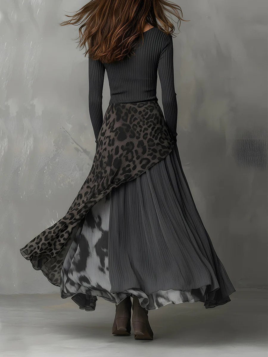 Women's Long-Sleeve Sweater Dress Maxi Boho (5)