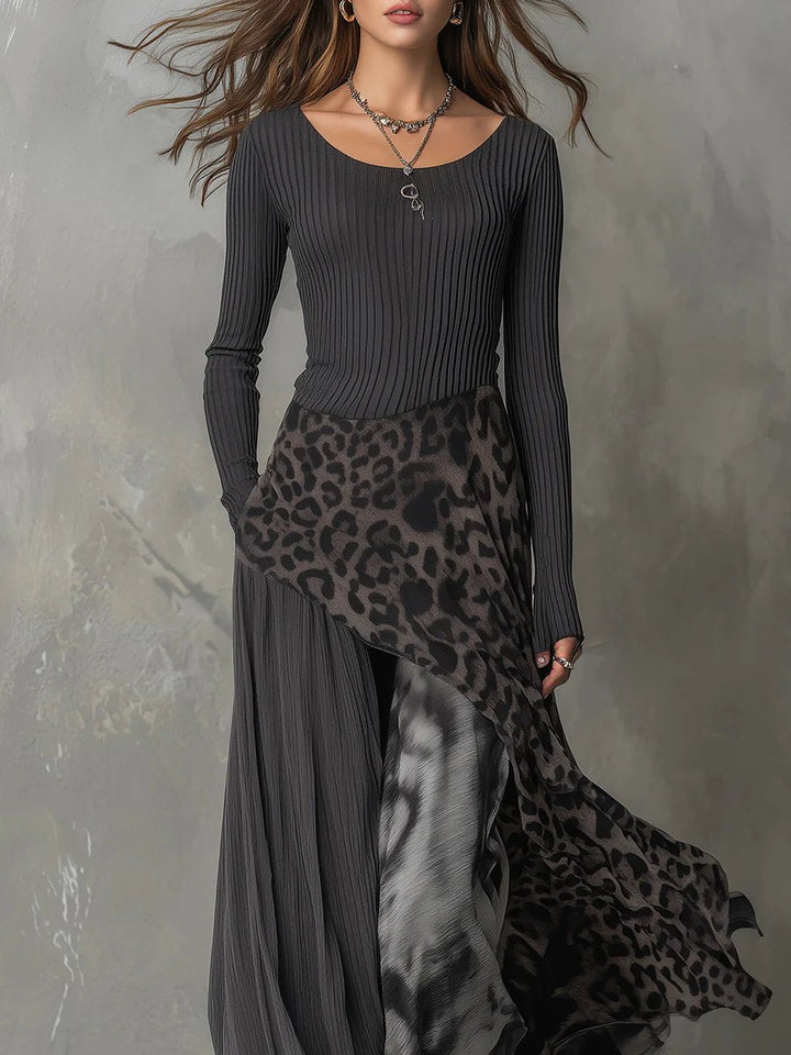 Women's Long-Sleeve Sweater Dress Maxi Boho (6)