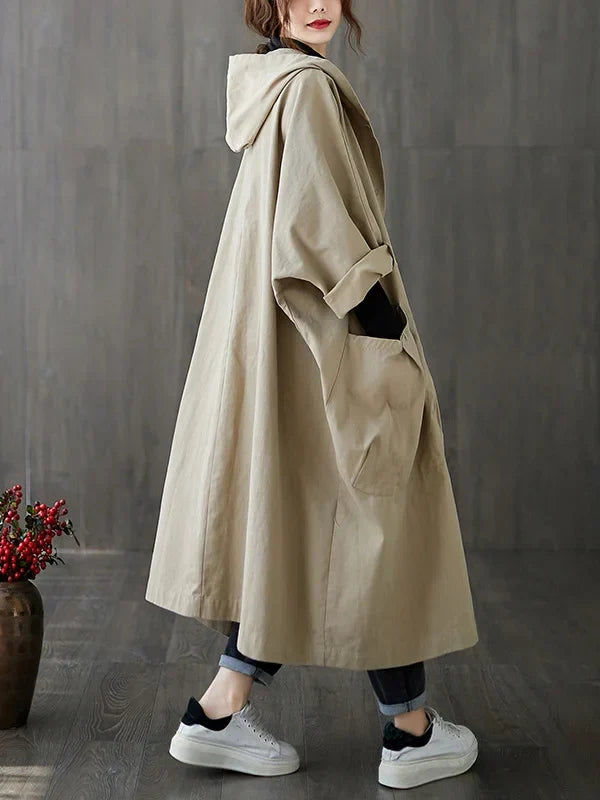 Women's Long Trenchcoat for All Seasons in Beige