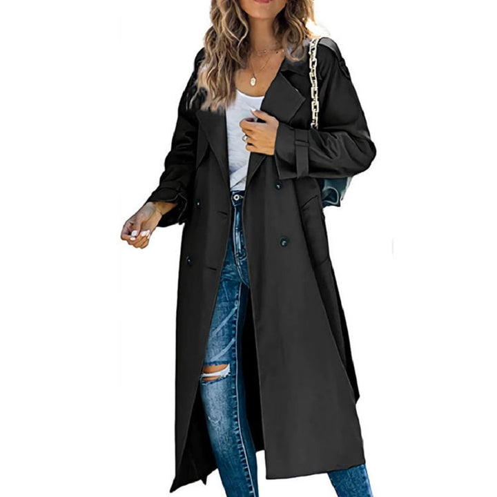 Women's Long Trenchcoat for Classic Fall Style in Black