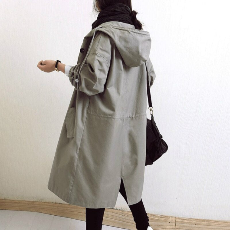 Women's Long Trenchcoat for Every Season in Grey 1