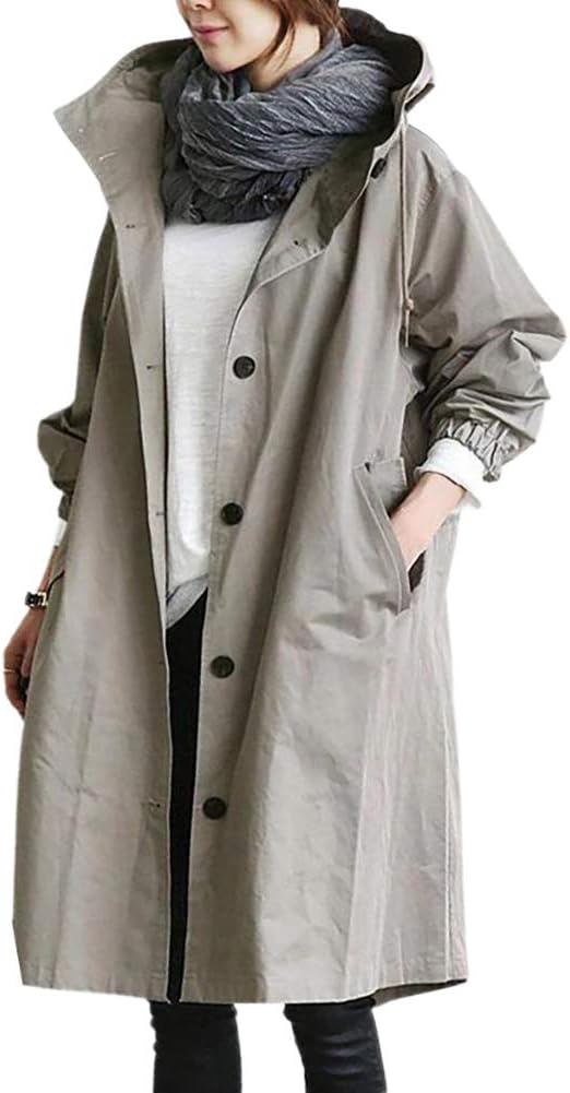 Women's Long Trenchcoat for Every Season in Grey 2