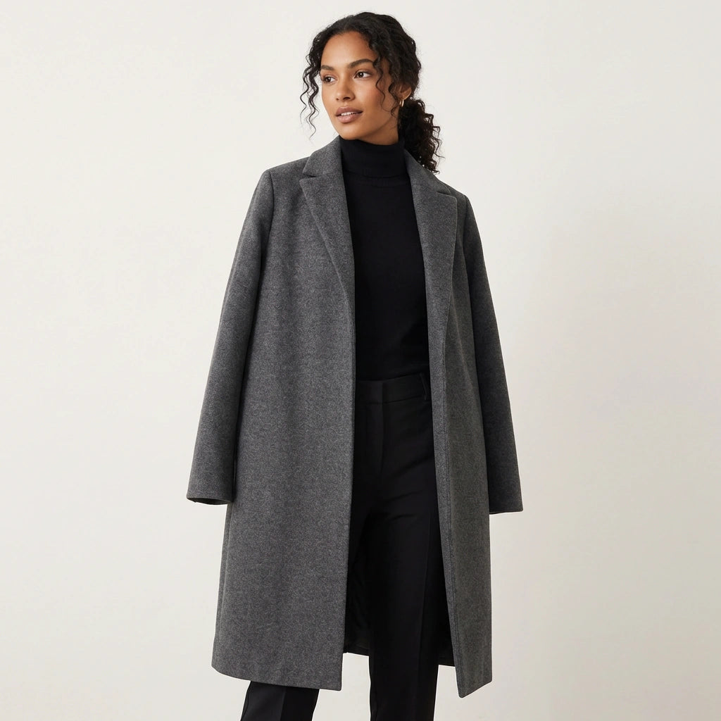 Women's Long Wool Coat for Fall (5)