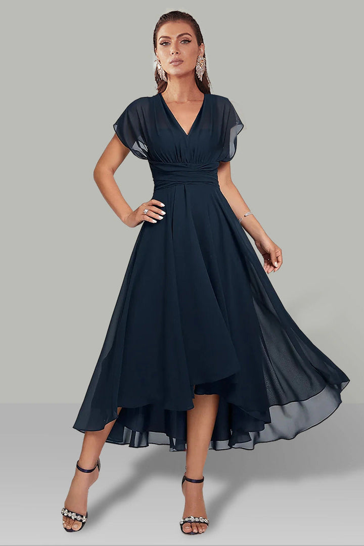 Women's Maxi Cocktail Dress for Holiday Celebrations in Navy