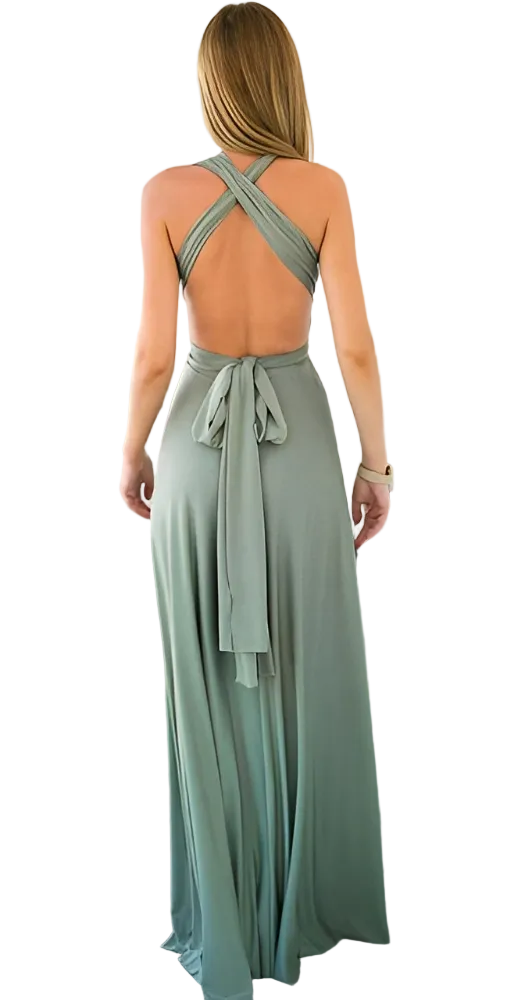Women's Maxi Party Dress with Crossover Neckline (7)