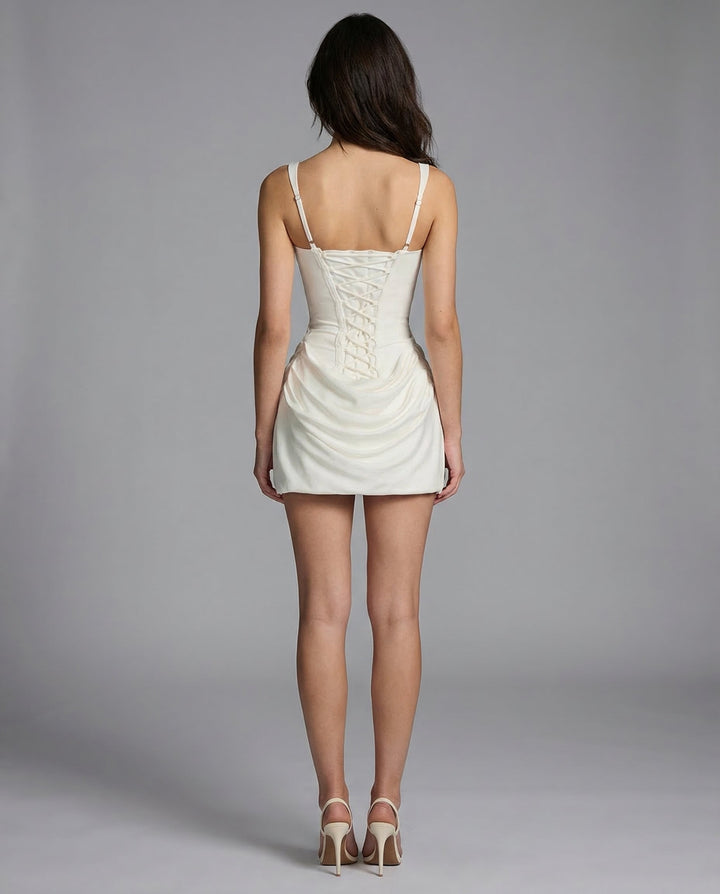 Women's Mini Party Dress with Structured Corset (8)