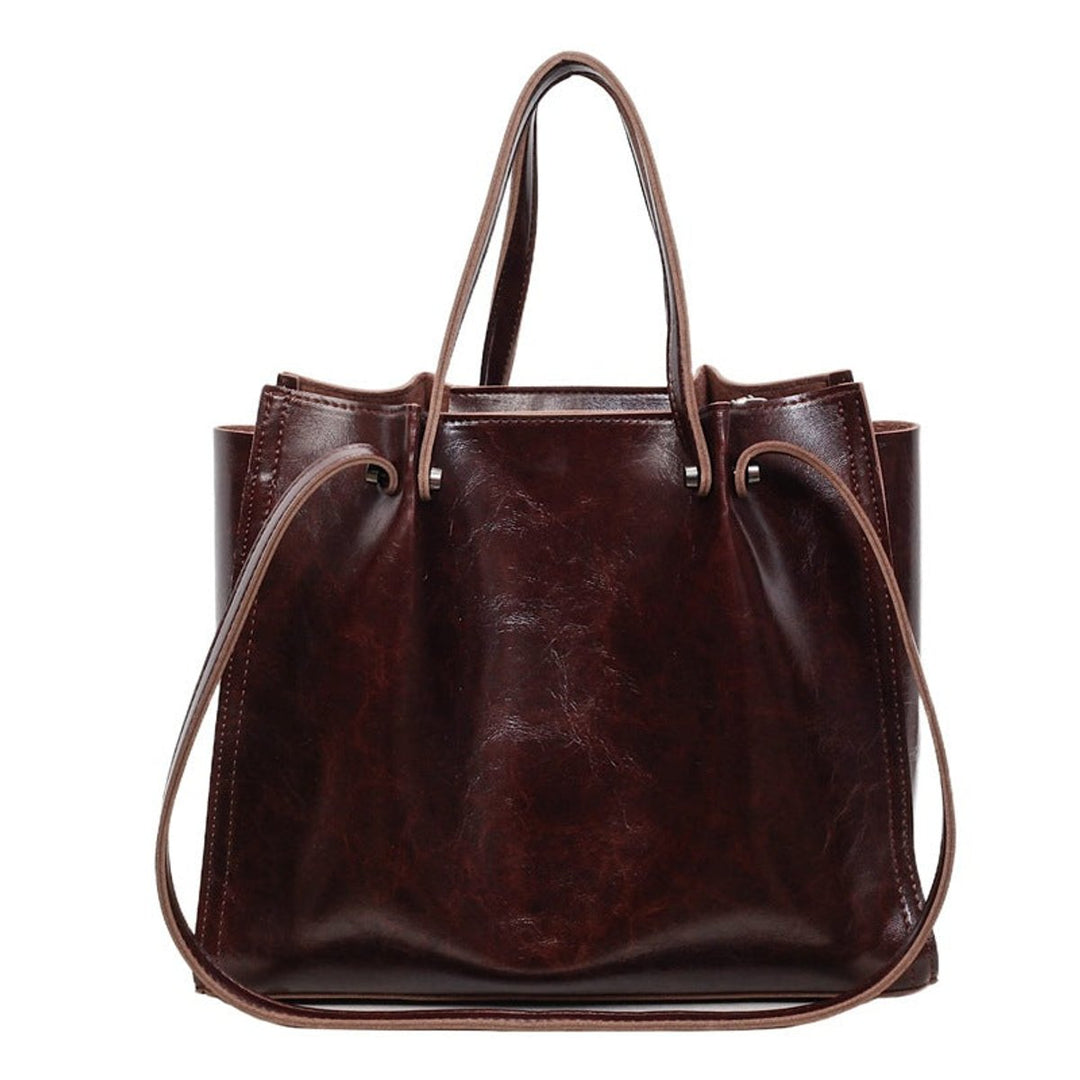 Women's Minimalist Vegan Leather Laptop Bag in Kastanienbraun