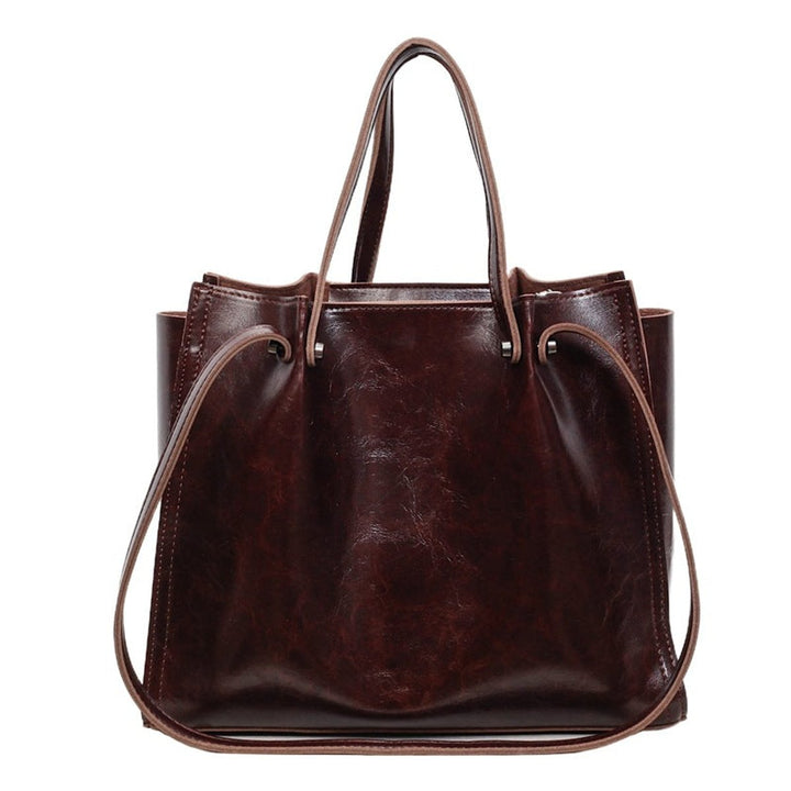 Women's Minimalist Vegan Leather Laptop Bag in Kastanienbraun