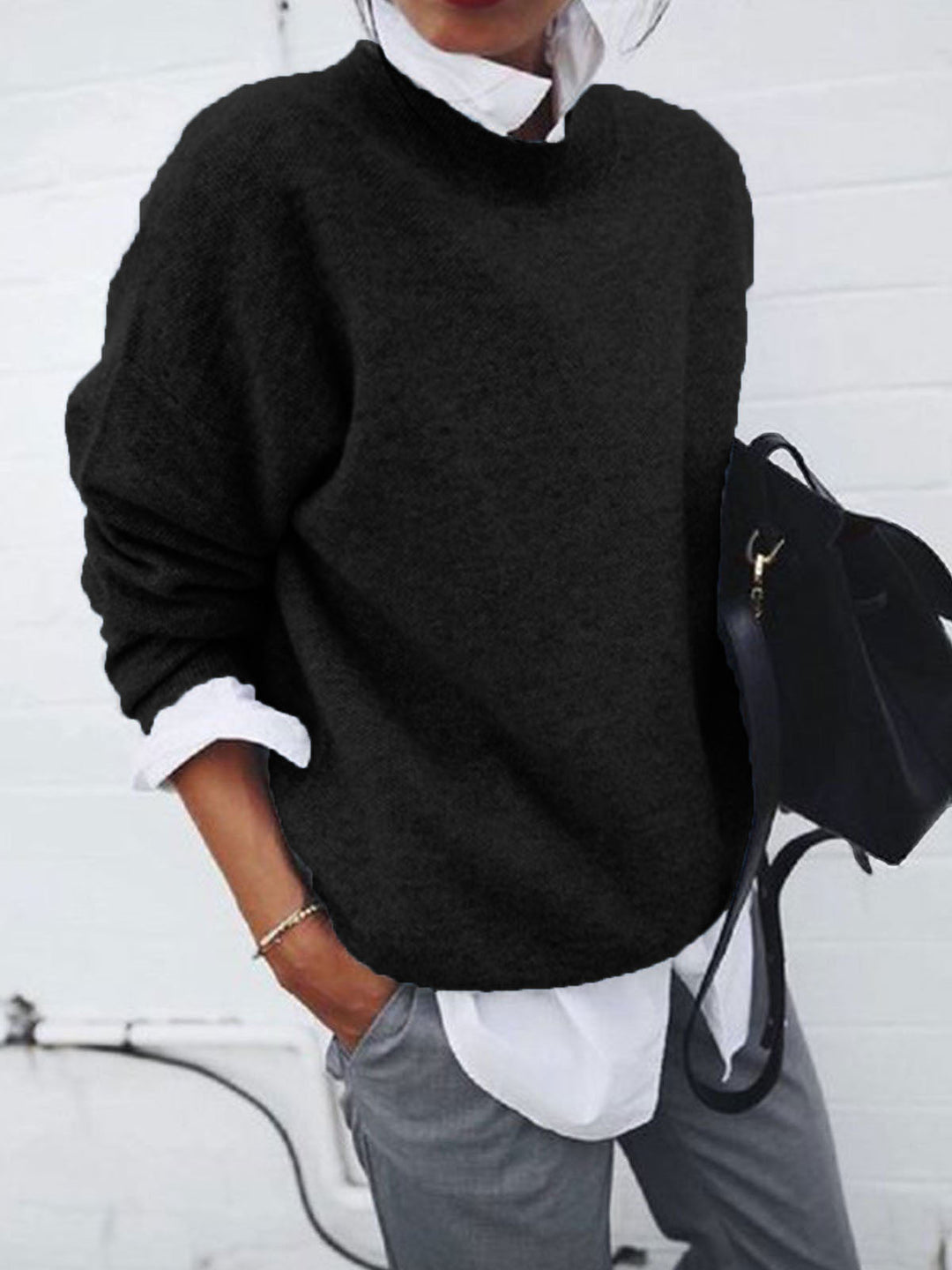 Women's Modern Comfortable Pullover for Everyday in Black